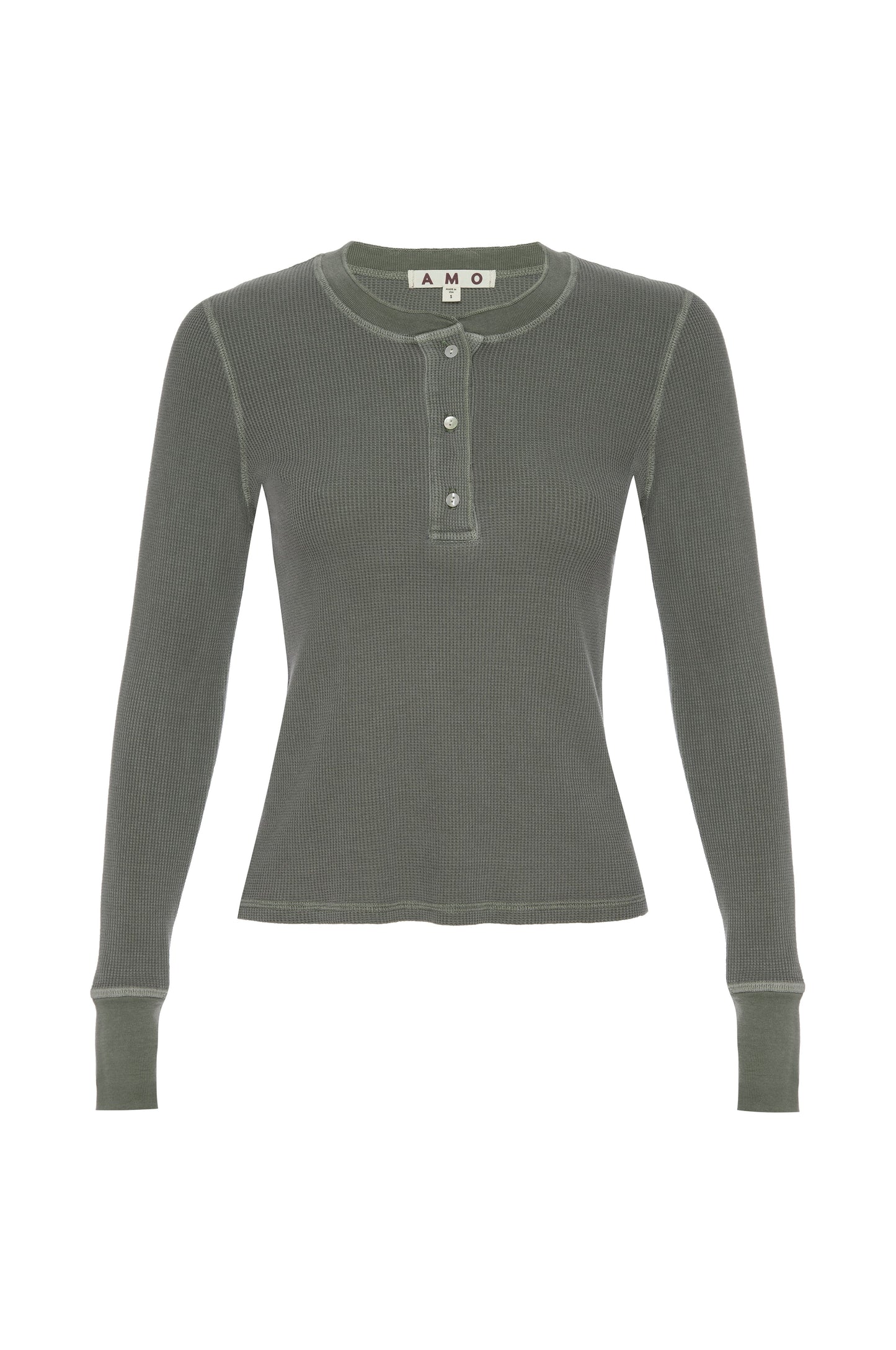 AMO Thermal Henley in Tea Leaf