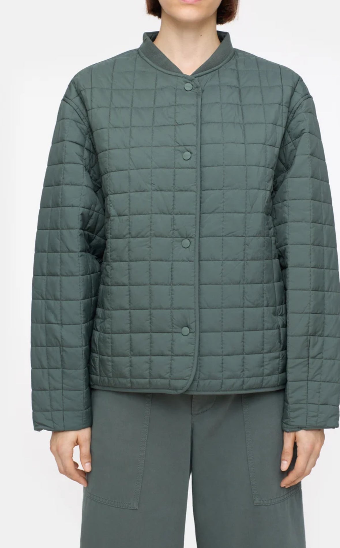 CLOSED Reversible quilted jacket in pini green