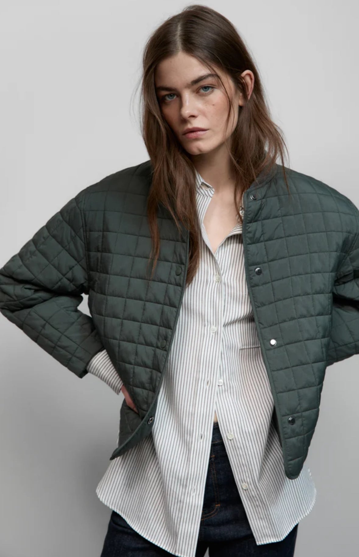 CLOSED Reversible quilted jacket in pini green