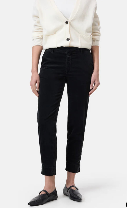 CLOSED Sonnett Black Velvet Slim Trouser