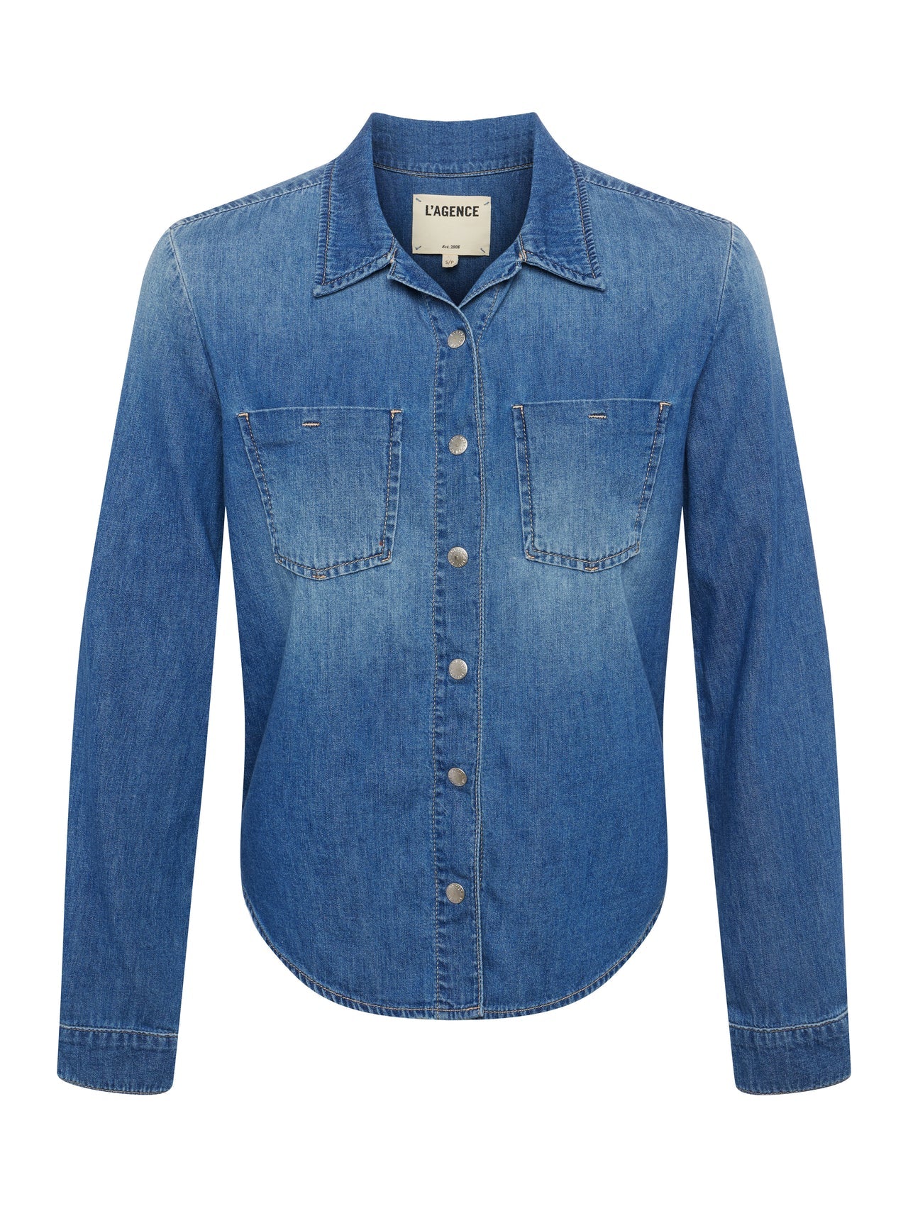 L’AGENCE ISLA Denim Shirt in Anvil