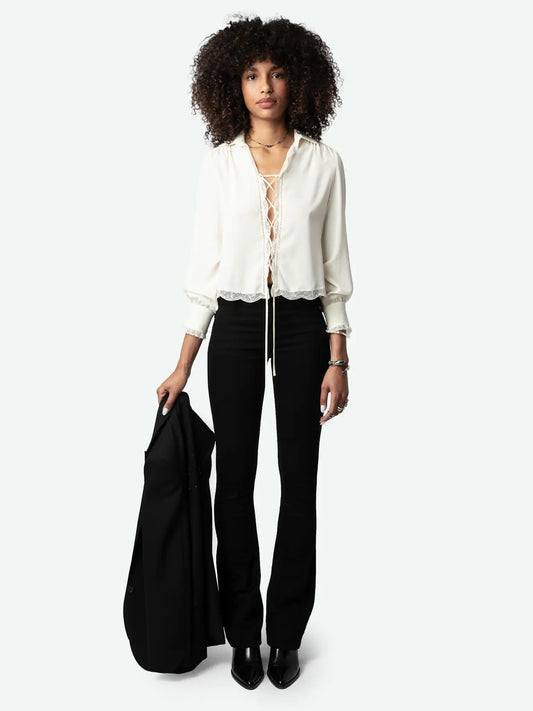 ZADIG & VOLTAIRE Topzyl Diamanté Silk Shirt