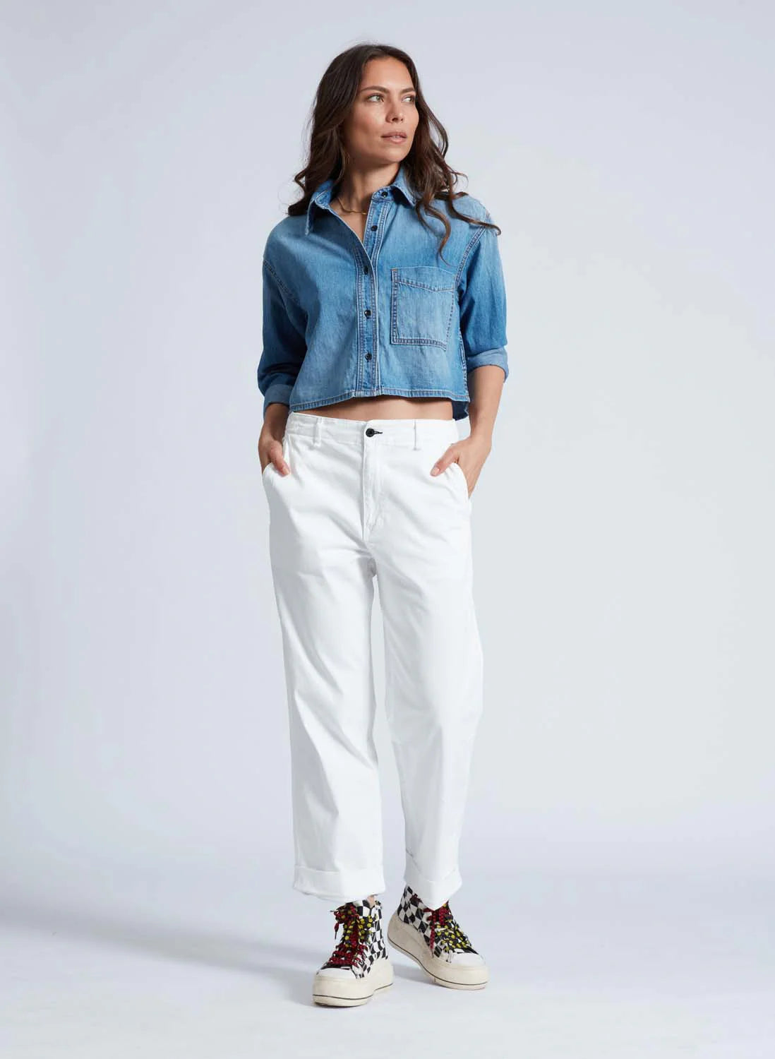 ASKK NY Cropped Denim Shirt