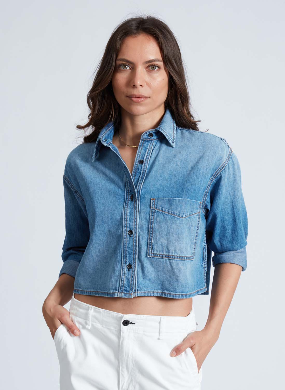 ASKK NY Cropped Denim Shirt